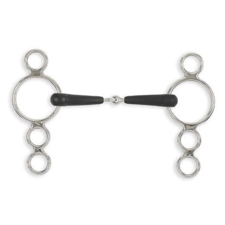 Shires Equikind Three Ring Dutch Gag Jointed Mouth Bit #colour_steel