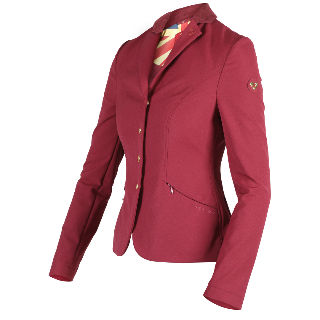Shires Aubrion Team Show Jacket #colour_burgundy