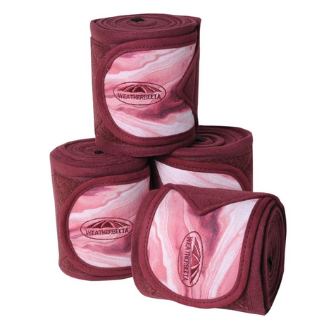 Weatherbeeta Marble Fleece Bandages #colour_burgundy-swirl-marble-print