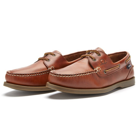 Chatham Men's Deck II G2 Premium Leather Boat Shoes #colour_chestnut