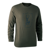 Deerhunter Logo Men's Long Sleeved T-shirt #colour_bark-green