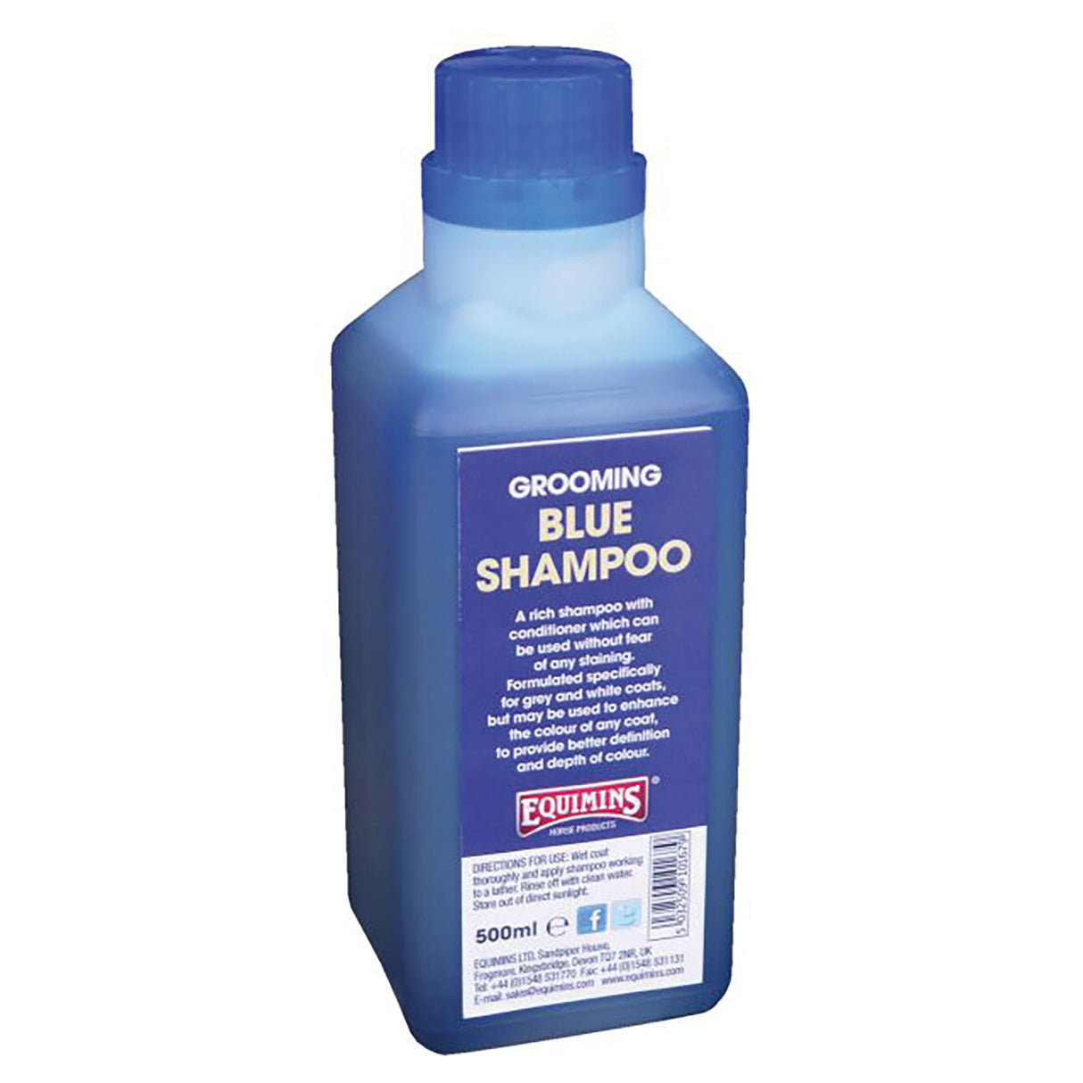Shampoing bleu Equimins pour cheveux gris