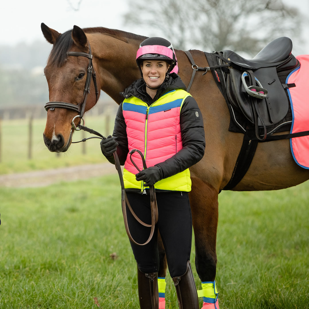 Equisafety Hi-Vis Riding Gilet #colour_pink-yellow