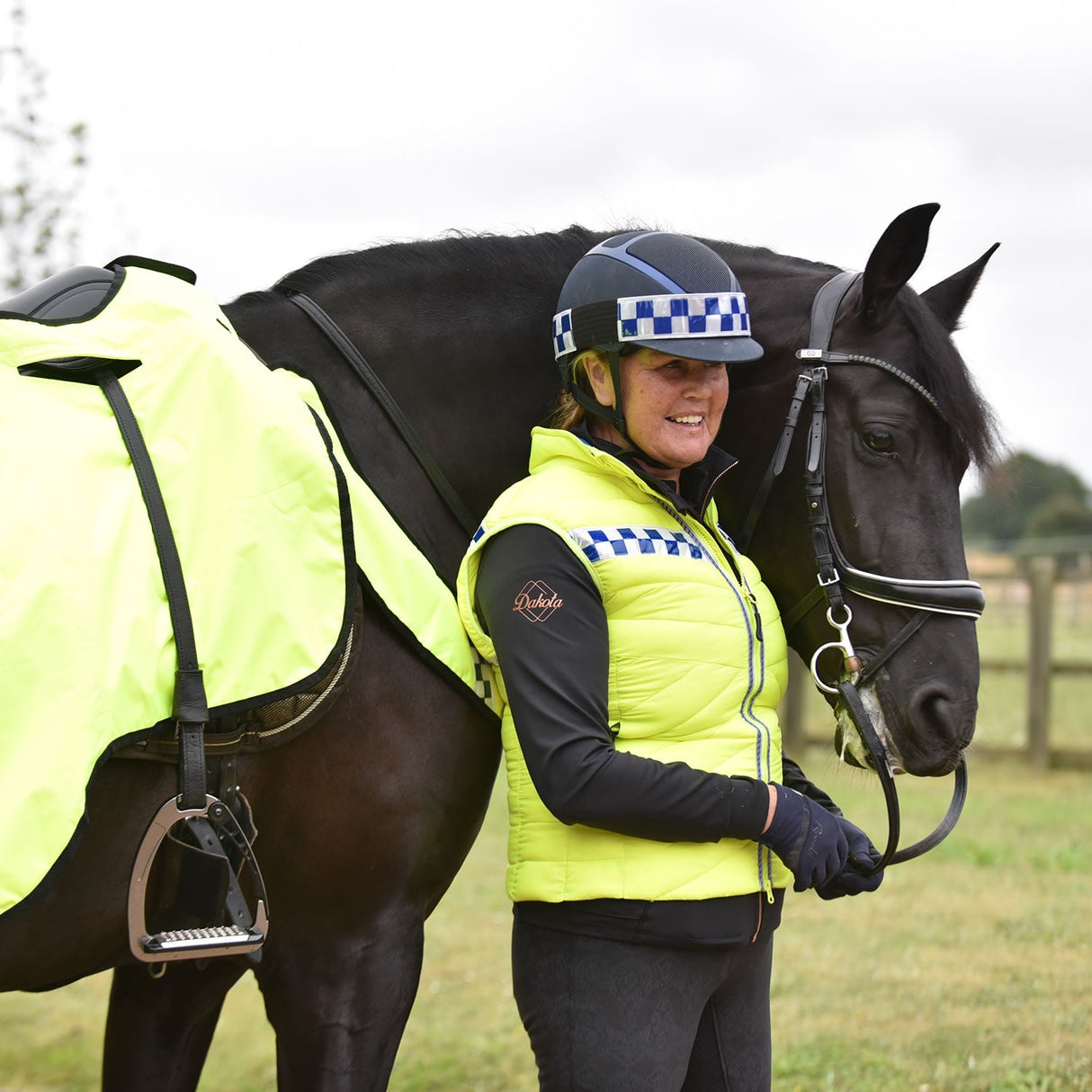 Equisafety Polite Hi-Vis Fitted Gilet #colour_yellow