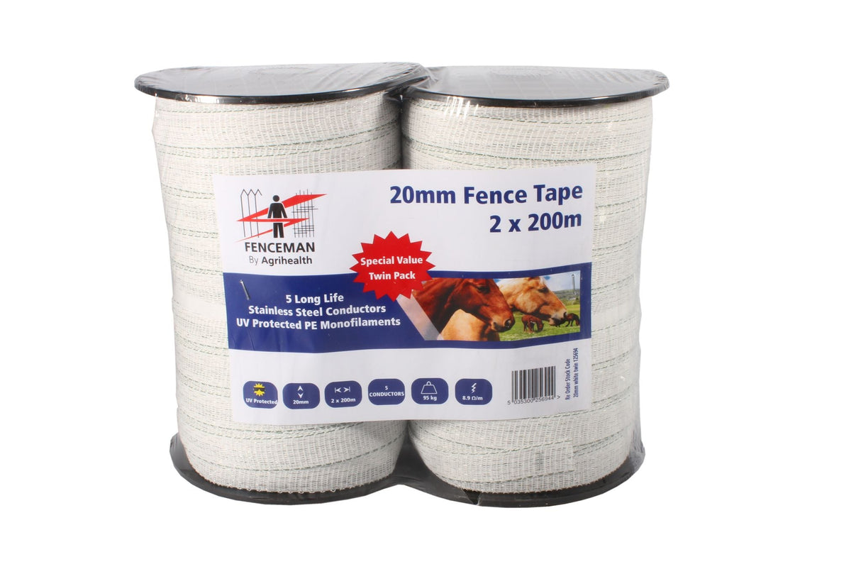 Fenceman 200m Tape Standard Twin Pack