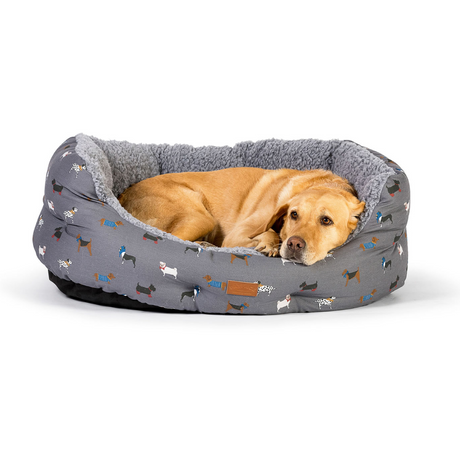 Danish Design Fatface Marching Dogs Deluxe Slumber Bed #colour_grey