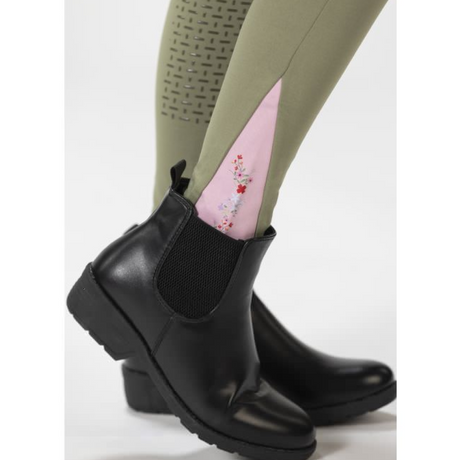HKM Silicone Full Seat Riding Breeches Horse Spirit #colour_grey green