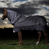 Horseware Ireland Amigo Bravo 12 Plus Reflectech 100g Turnout Rug #colour_grey-reflective-black