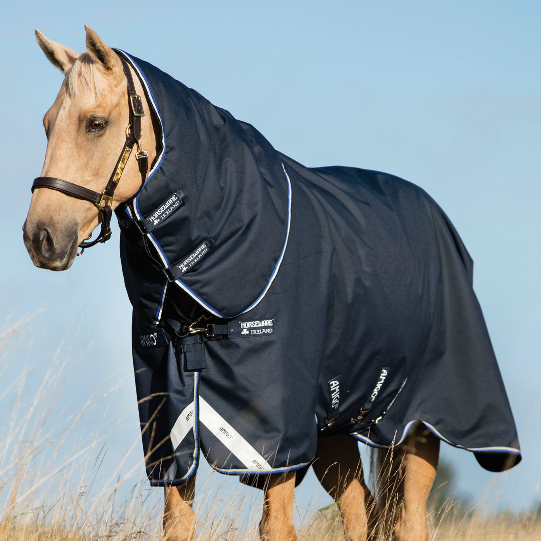 Horseware Ireland Amigo Bravo 12 Plus 250g Medium Turnout Rug #colour_navy-strong-blue-black
