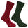 Hoggs of Fife Brogue Merino Country Socks #colour_green-burgundy