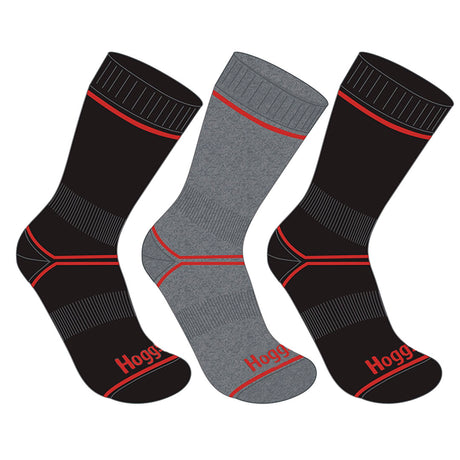 Hoggs of Fife Comfort Cotton Work Socks #colour_black-grey