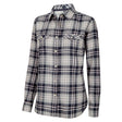 Hoggs of Fife Eilidh Ladies Flannel Shirt #colour_marled-navy