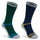Hoggs of Fife Field & Outdoor Coolmax Socks - Pack of 2 #colour_green-navy