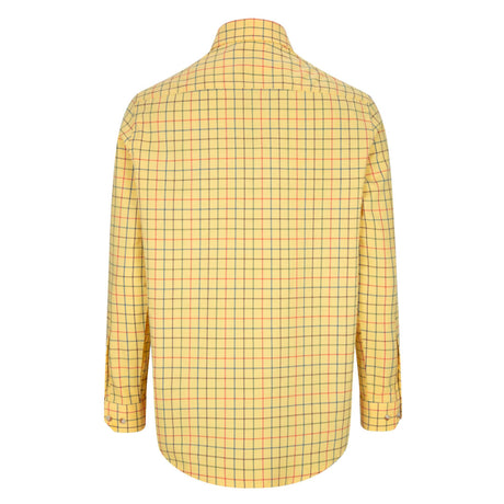 Hoggs of Fife Governor Men's Premier Tattersall Shirt #colour_gold-check