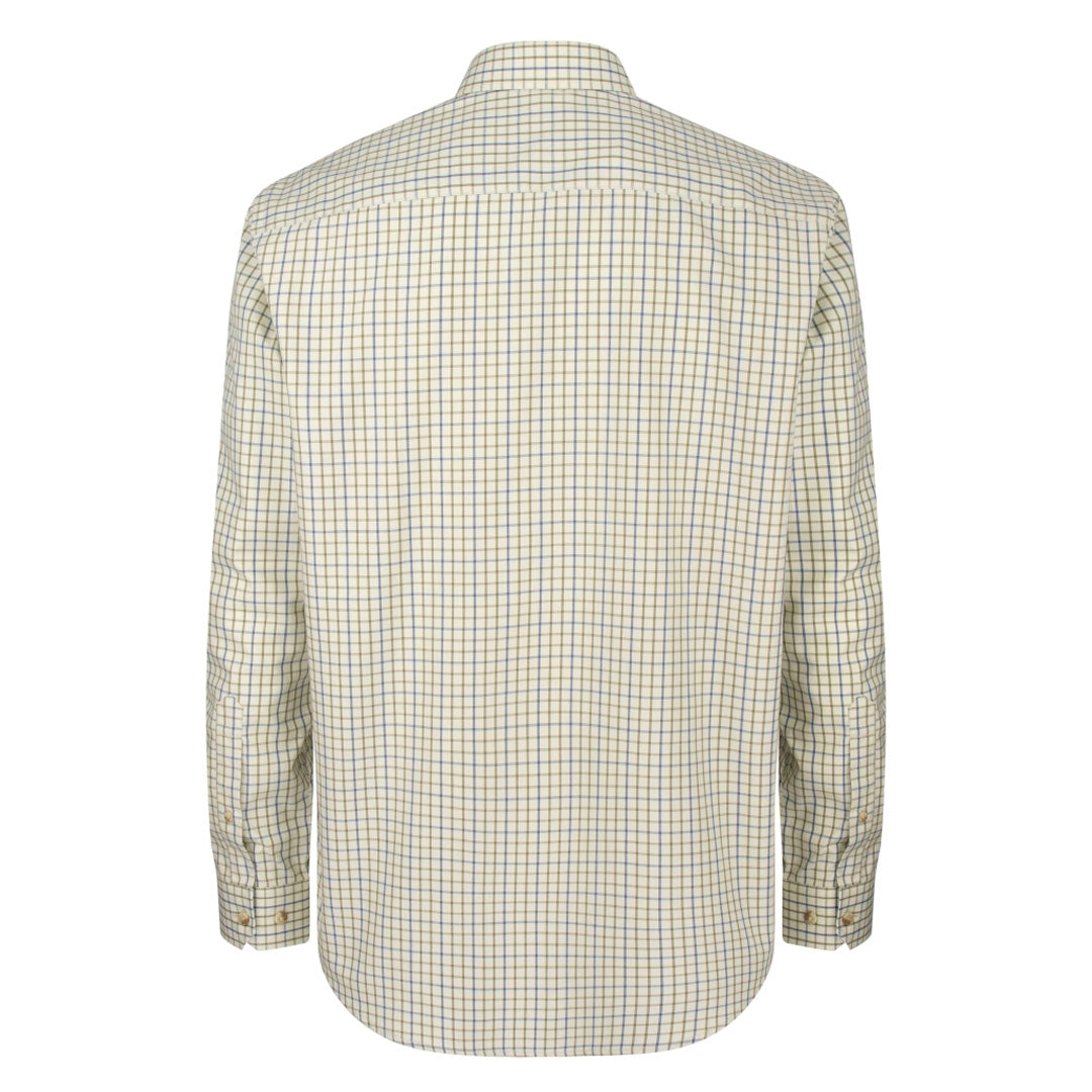 Hoggs of Fife Inverness Men's Cotton Tattersall Shirt #colour_navy-olive