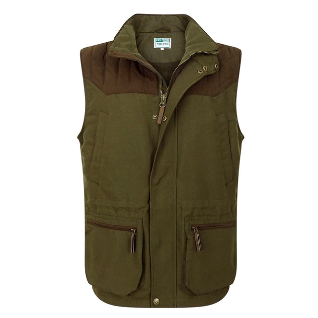 Hoggs of Fife Kincraig Men's Field Waistcoat #colour_olive-green