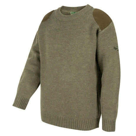 Hoggs of Fife Melrose Junior Hunting Sweatshirt #colour_soft-marled-green