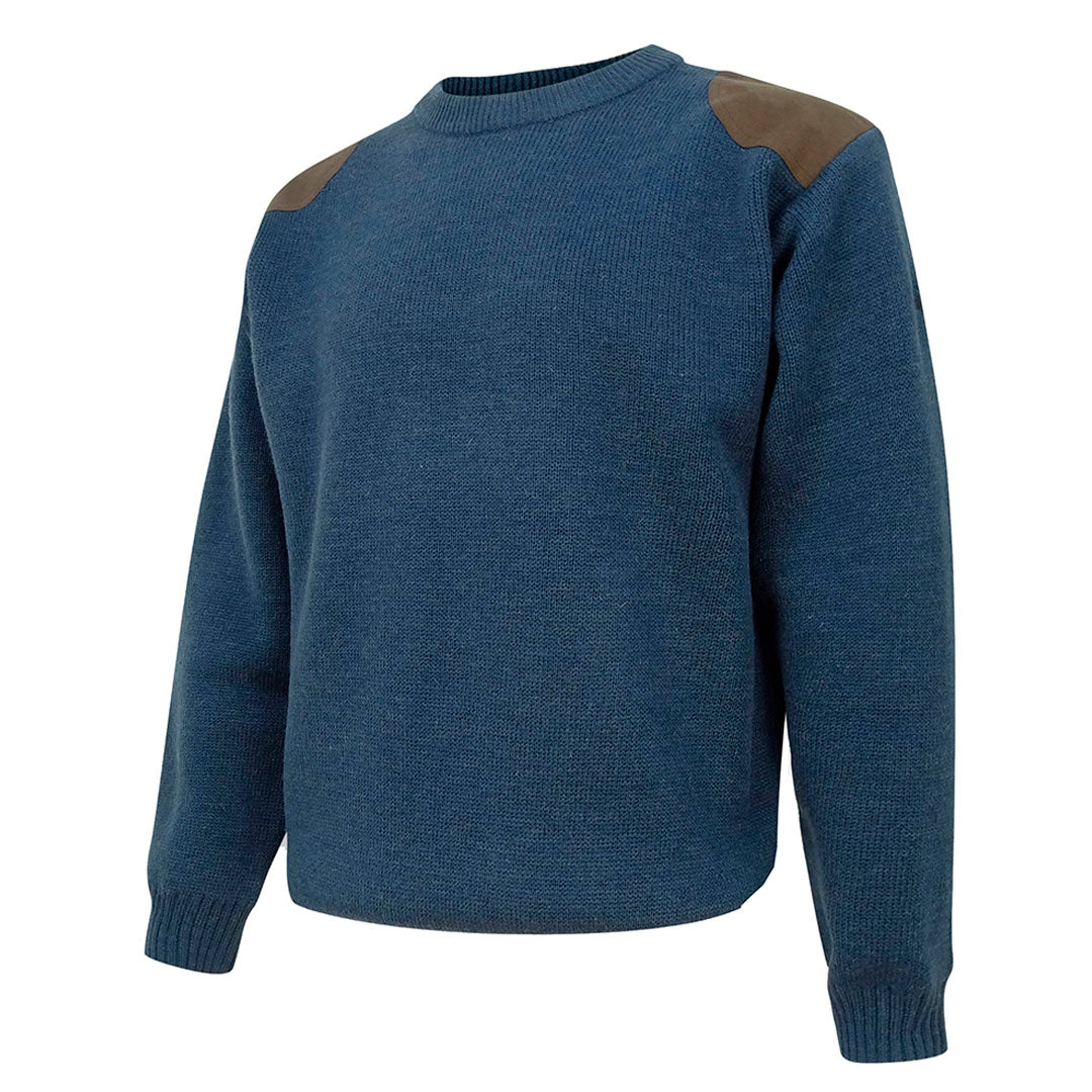 Hoggs of Fife Melrose Men's Hunting Pullover Sweatshirt #colour_marled-navy