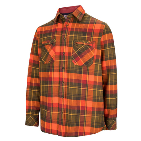 Hoggs of Fife Men's Countrysport Luxury Hunting Shirt #colour_green-orange