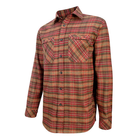Hoggs of Fife Men's Countrysport Luxury Hunting Shirt #colour_rust-check