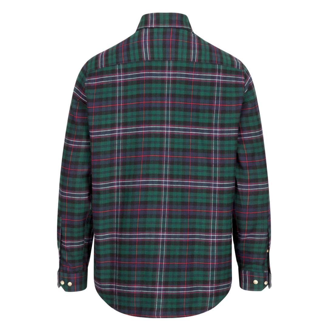 Hoggs of Fife Pitscottie Men's Flannel Shirt #colour_dark-green-tartan-check