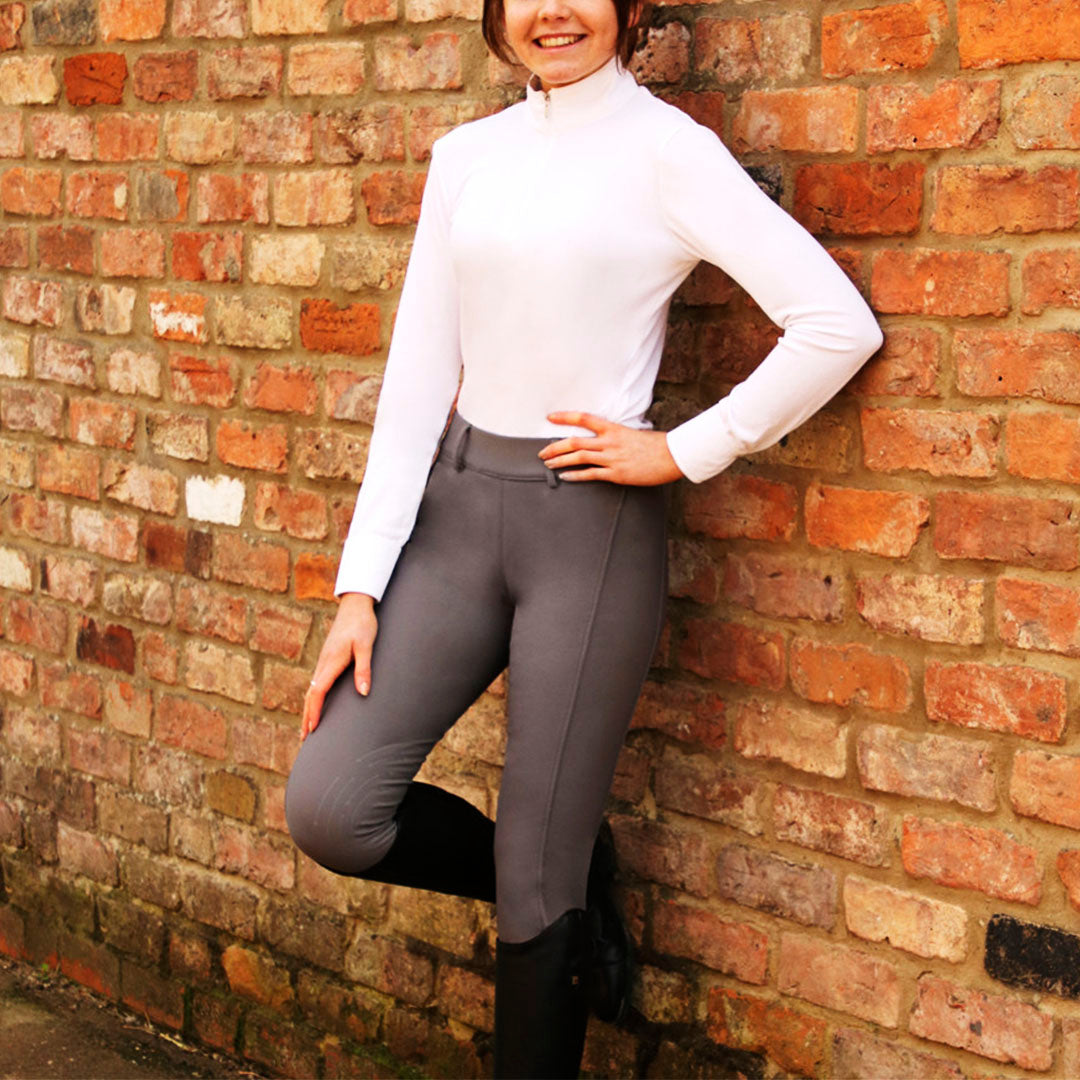 Collant D’équitation Hy Equestrian Melton – Blanc, Taille Au Choix