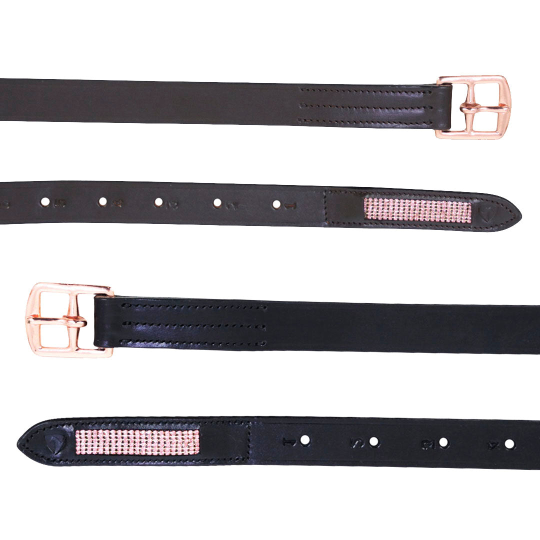 Hy Equestrian Rosciano Rose Gold Detail Stirrup Leathers