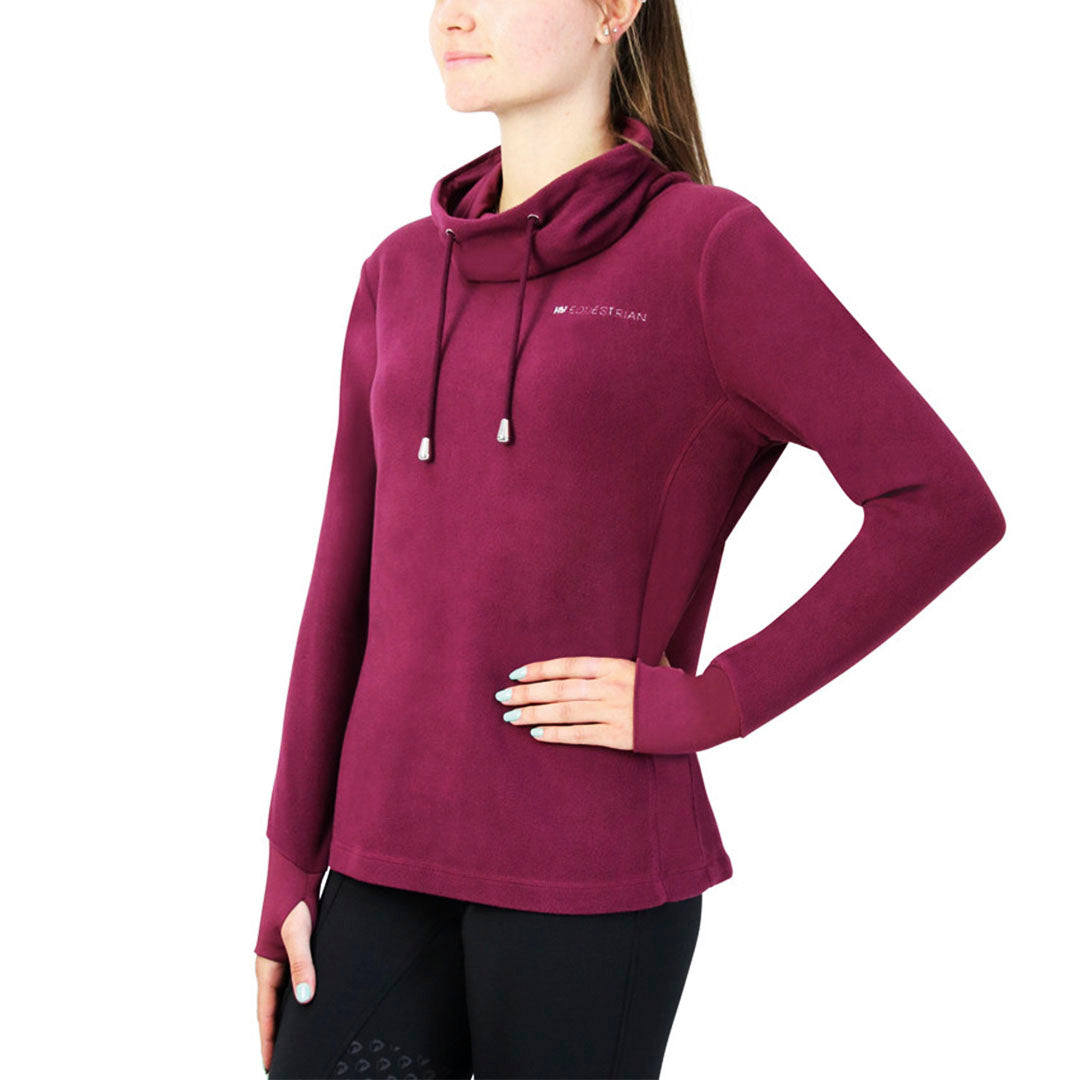 Ladies cowl neck fleece on sale tops