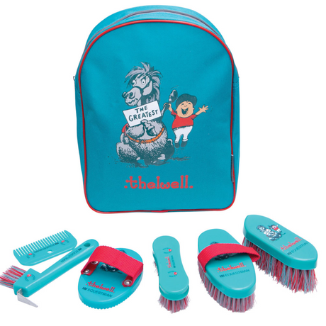Hy Equestrian Thelwell Collection The Greatest Complete Grooming Kit Rucksack #colour_Turquoise-Red