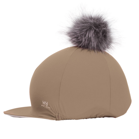 Hy Sport Active Hat Silk with Interchangeable Pom Pom #colour_desert-sand