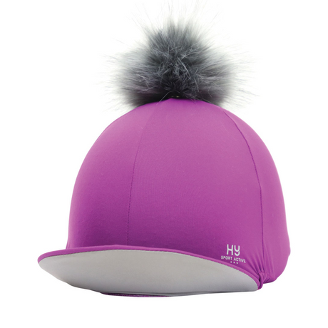 Hy Sport Active Hat Silk with Interchangeable Pom Pom #colour_amethyst-purple