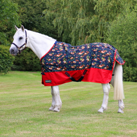 StormX Original 0g Thelwell Collection Turnout Rug #colour_navy-red