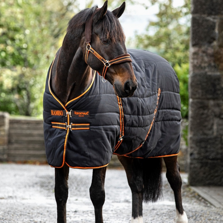 Horseware Ireland 200g Rambo Stable #colour_black-orange-tan-brown