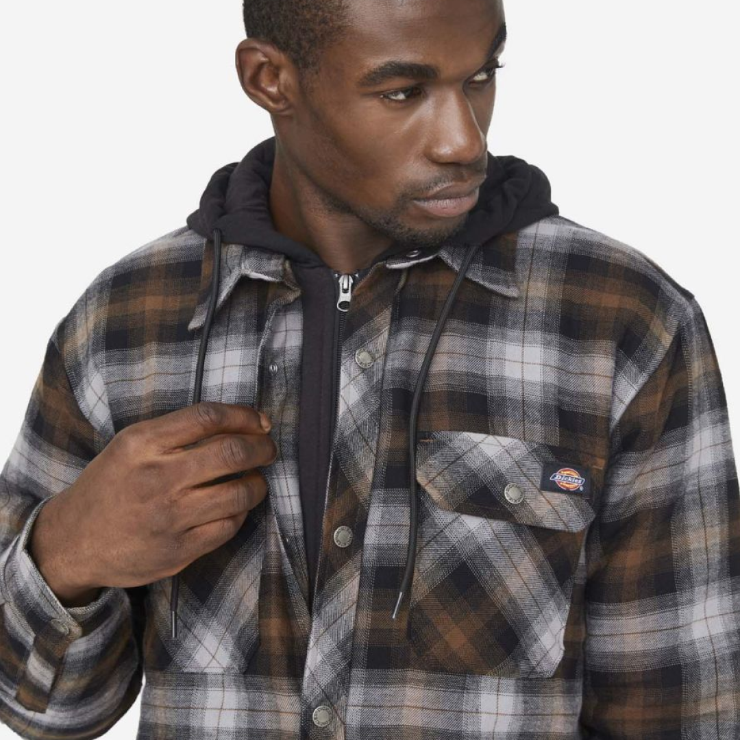 Dickies hooded shirt jacket hotsell