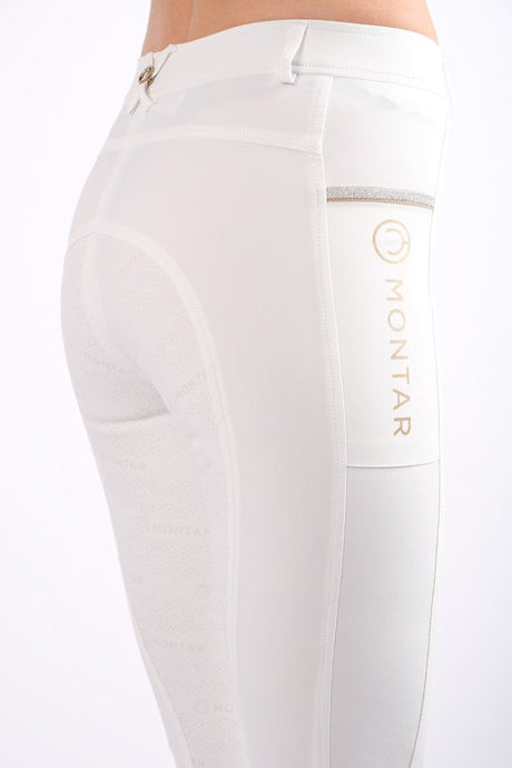 Montar Junior Gold Detail Breeches #colour_white