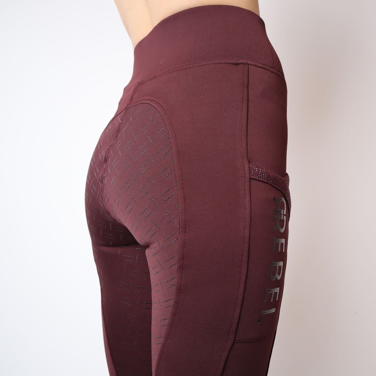 Montar Rebel Crystal Riding Tights #colour_plum