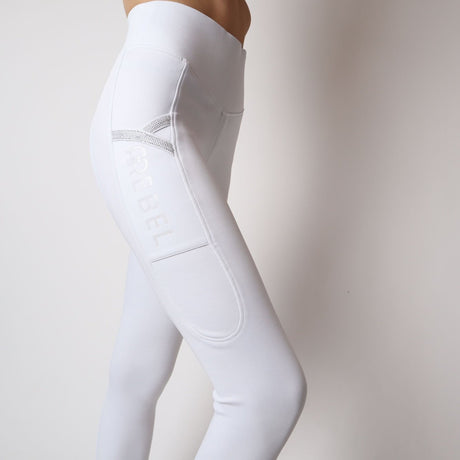 Montar Rebel Crystal Riding Tights #colour_white