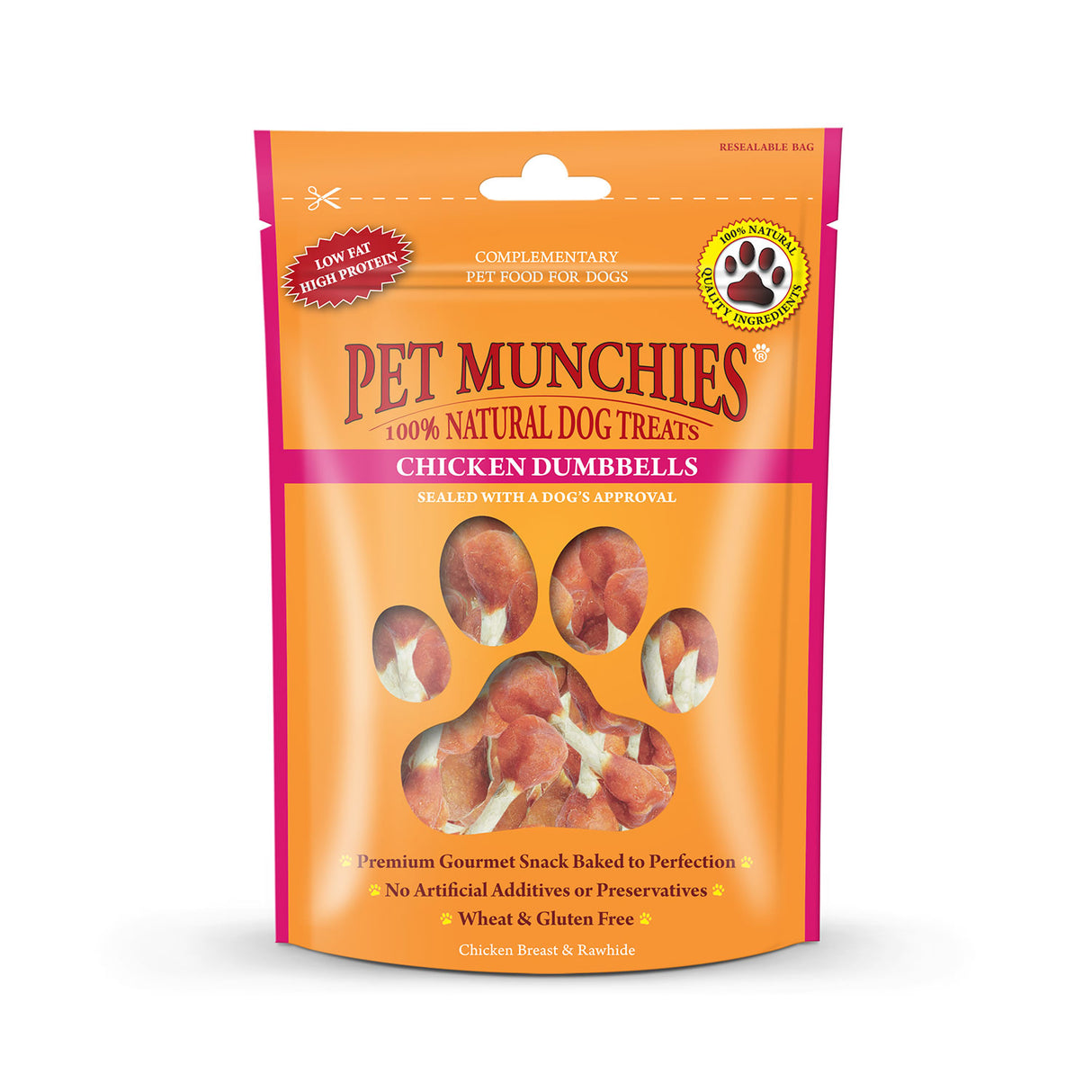 Pet Munchies Chicken & Rawhide Dumbbells