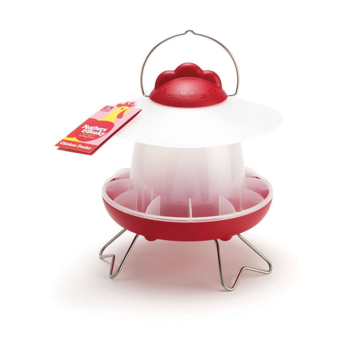 Battles Feathers & Beaky Chicken Feeder #colour_red-clear
