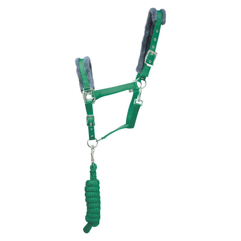 Hy Sport Active Head Collar & Lead Rope #colour_emerald-green