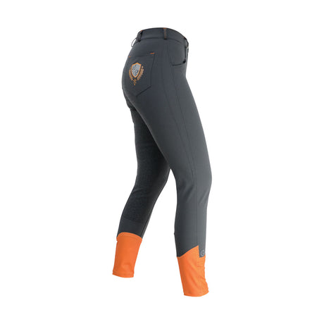 Coldstream Learmouth Ladies Breeches #colour_clementine-orange-gargoyle-grey