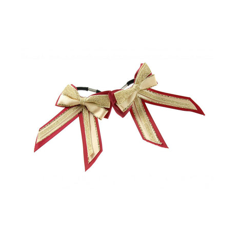 ShowQuest Piggy Bow with Tails #colour_burgundy-cream-gold
