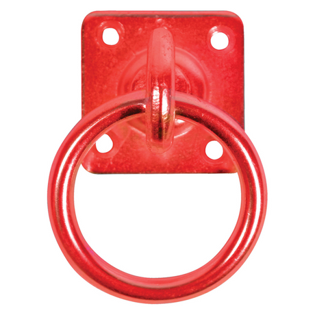 Perry Equestrian Swivel Tie Ring on Plate - Pack of 2 #colour_red