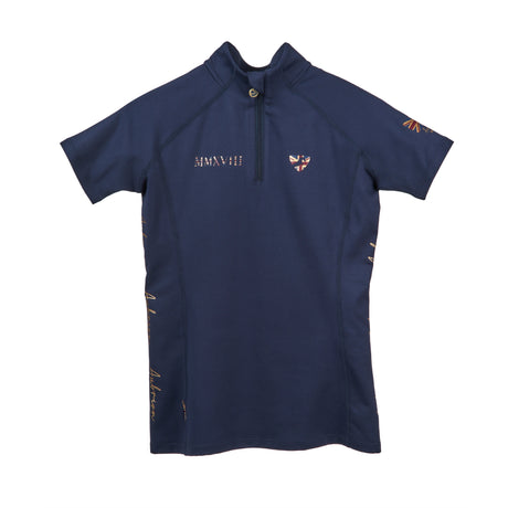 Shires Aubrion Team Young Rider Short Sleeve Base Layer #colour_navy-blue