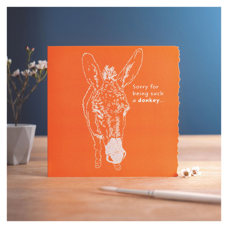 Deckled Edge Colour Block Pony Card#colour_sorry-for-being-such-a-donkey