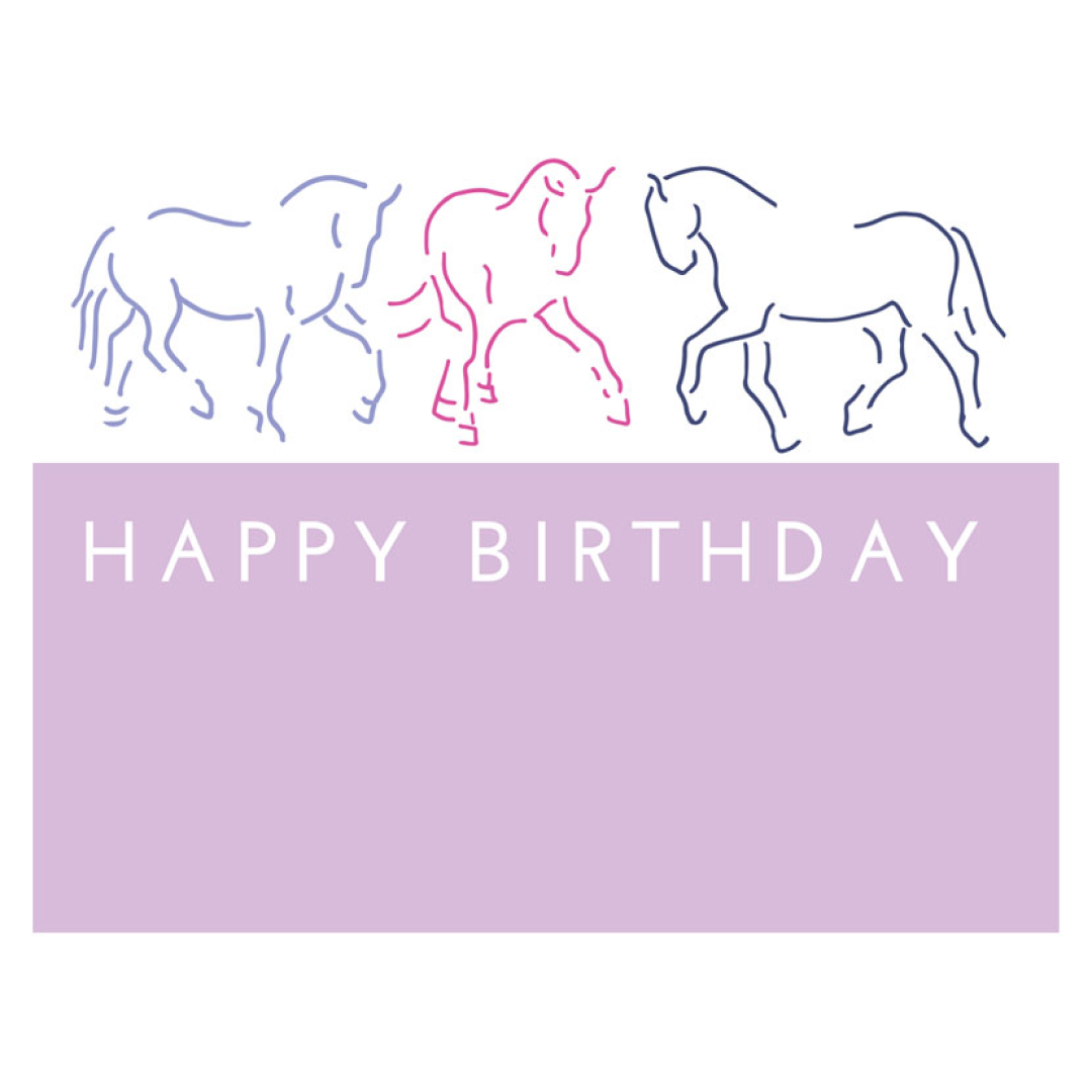Gubblecote Beautiful Greetings Card#colour_happy-birthday-horse-outline