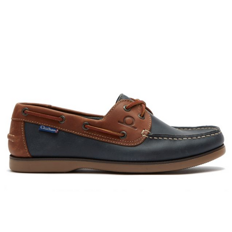 Chatham Whitstable Premium Leather Boat Shoes#colour_navy-tan