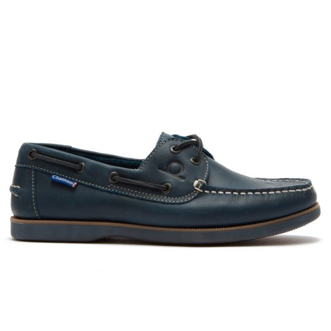 Chatham Whitstable Premium Leather Boat Shoes#colour_navy