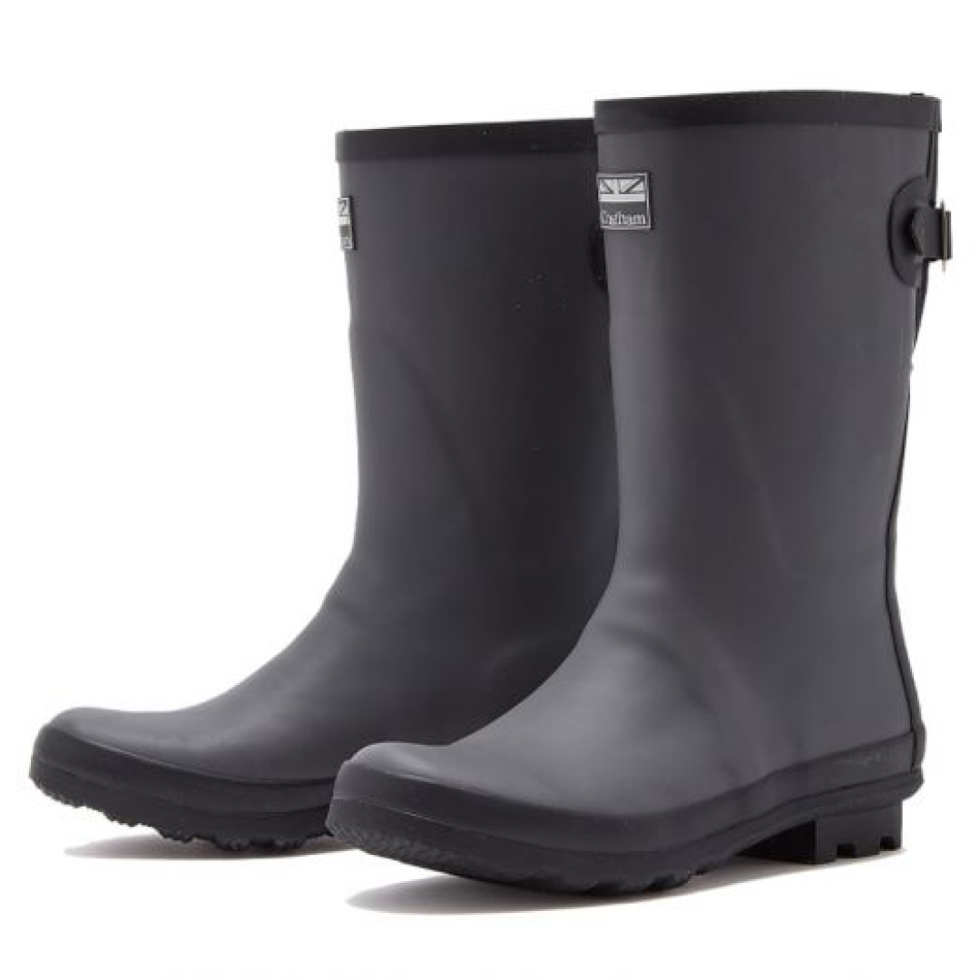 Chatham Belton Lady Premium Rubber Short Wellington Boots#colour_grey