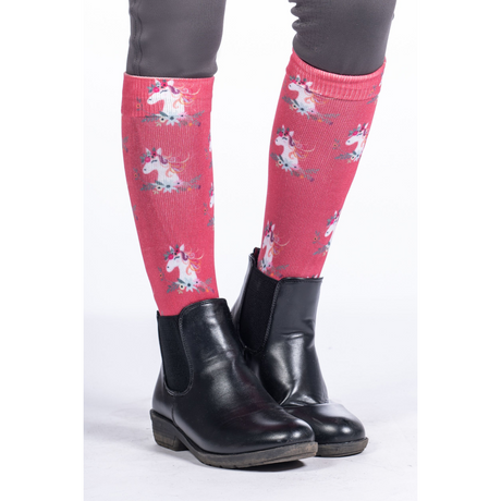 HKM Wonderland Riding Socks #colour_raspberry